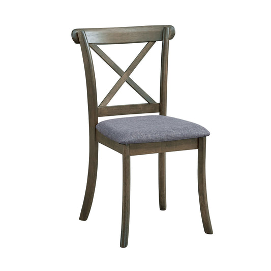 Iris Farmhouse Side Chairs with Cross Back Set of 2 Dark Oak
