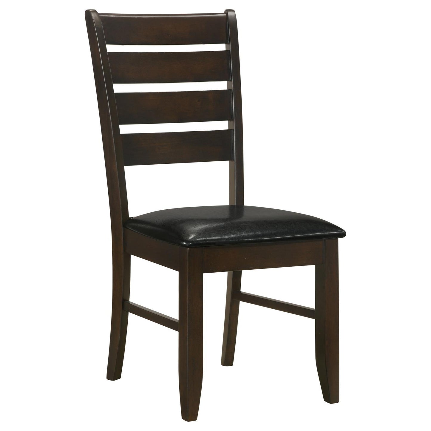 Cappuccino and Black Padded Seat Side Chairs Set of 2