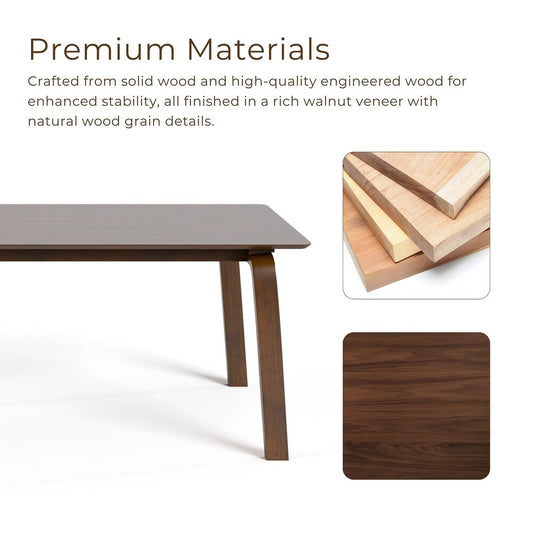 Furniture of America Viken | Mid-Century Modern Solid Wood Dining Table, Walnut