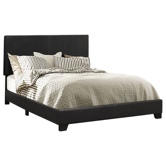 Dorian Faux Leather Upholstered Eastern King Panel Bed - Black
