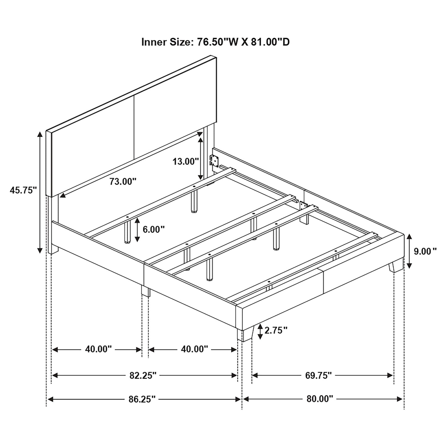 Dorian Faux Leather Upholstered Eastern King Panel Bed - Black
