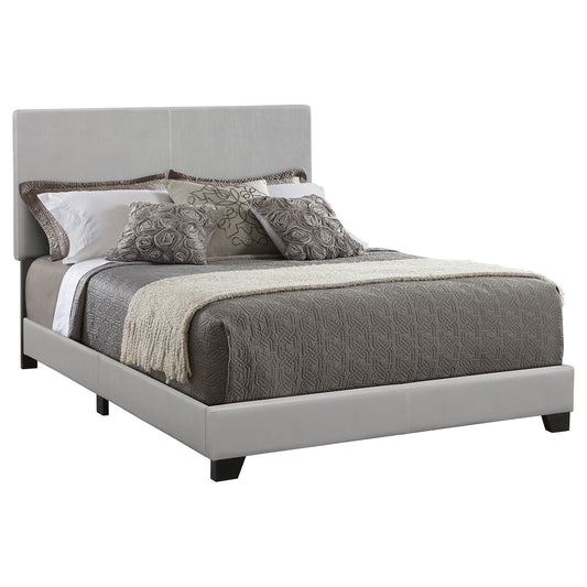 Dorian Faux Leather Upholstered Full Panel Bed – Grey