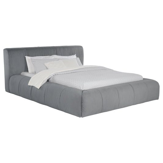 Wilshire Upholstered California King Platform Bed – Dove Grey