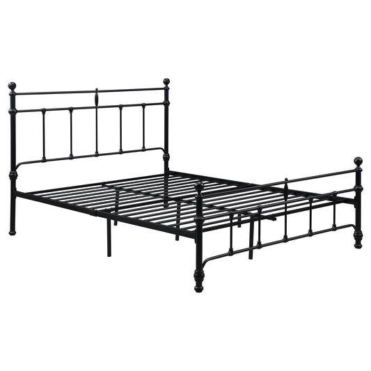 Novak 48" Metal Easter King Open Frame Bed – Matte Black
