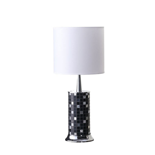 Bohemian Black Glass Mosaic Modern Pillar Table Lamp