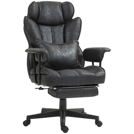 Caroline Big & Tall Teddy Fabric Upholstered Office Chair, Black