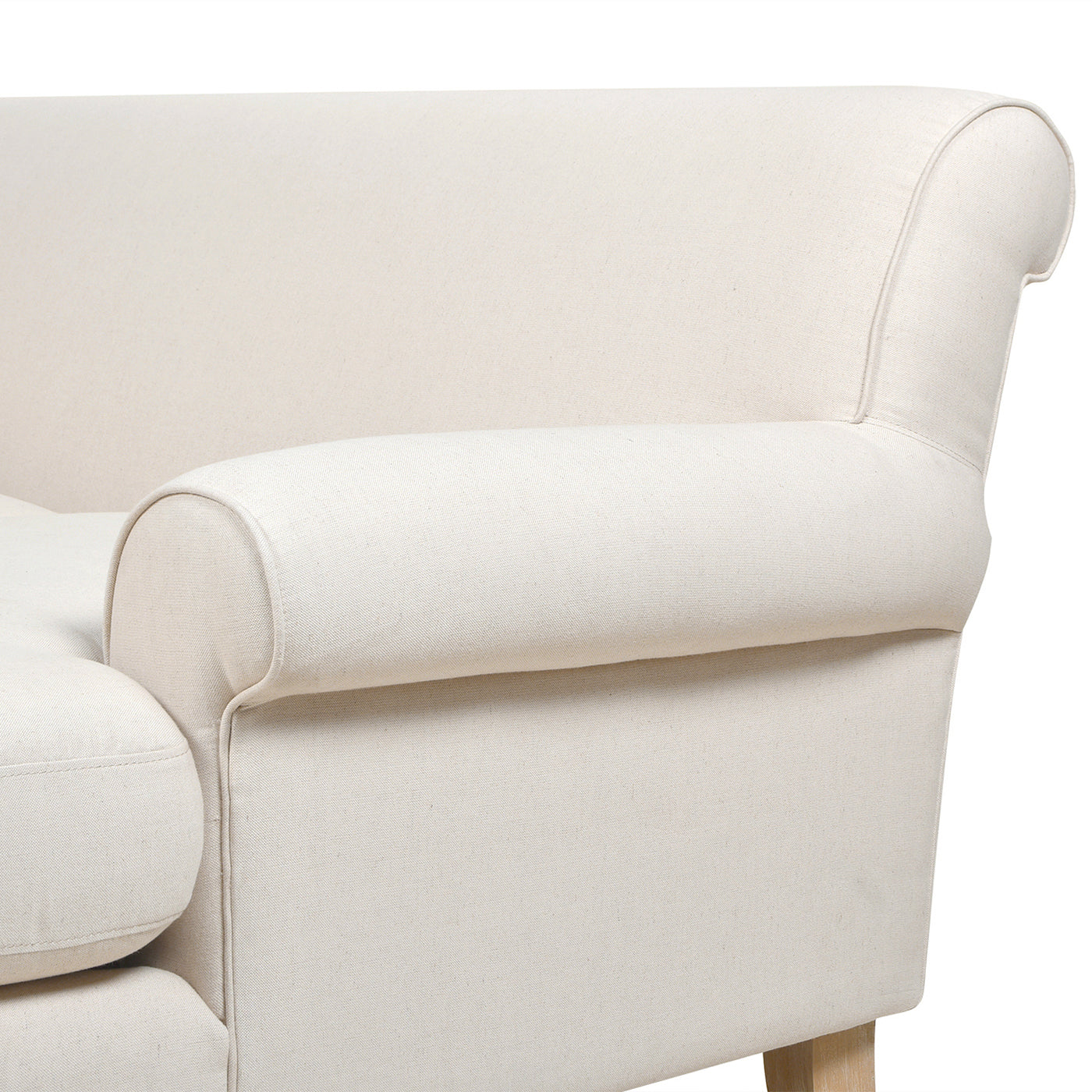 Alana 88' L-Shape Reversible Sectional Sofa, Light Beige Linen - detail view 8