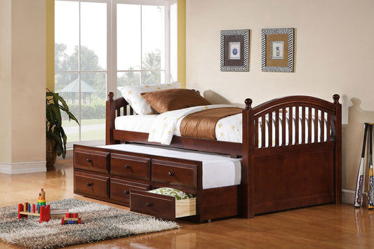 Norwood 3-Drawer Twin Captain's Bed with Trundle – Chestnut