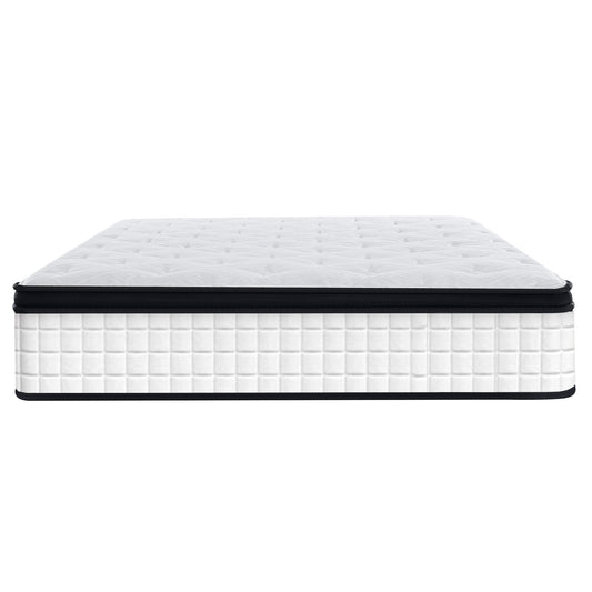 12” White Memory Foam Hybrid Queen Mattress – Classic Medium Support with Reinforced Edges