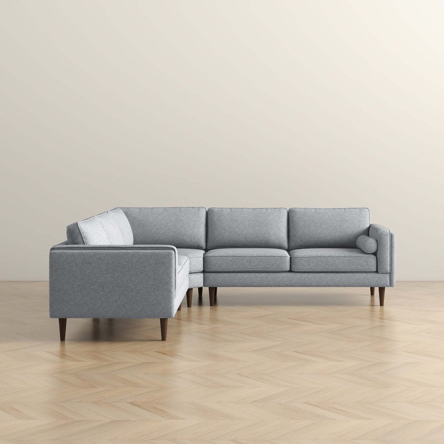 Amber Light Grey Corner Sectional Sofa - detail view 5