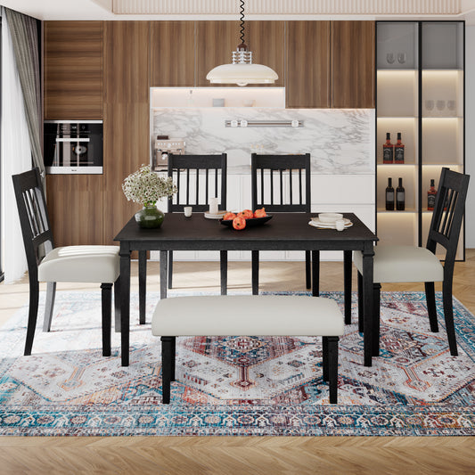 6-Piece Retro Dining Room Set - Grey - detail view 2