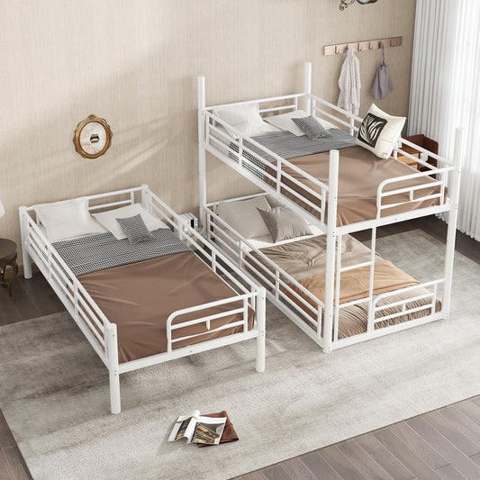 Twin over Twin over Twin Bunk Bed - Light White - detail view 2
