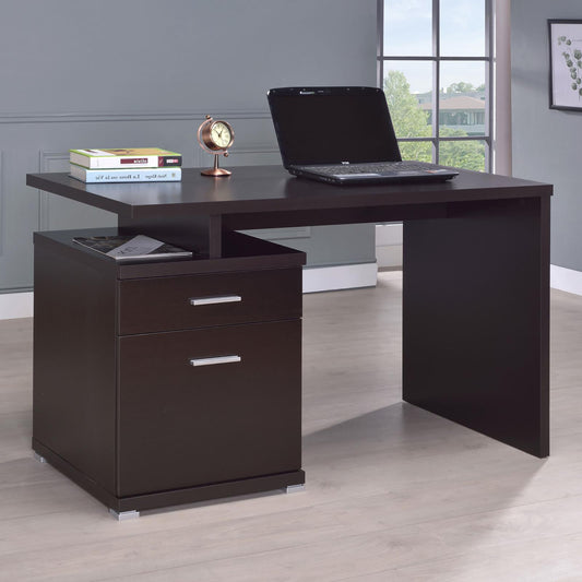 Cappuccino 2-Drawer Reversible Office Desk