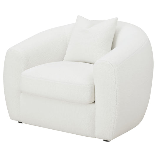 Isabella Faux Sheepskin Accent Chair, Natural