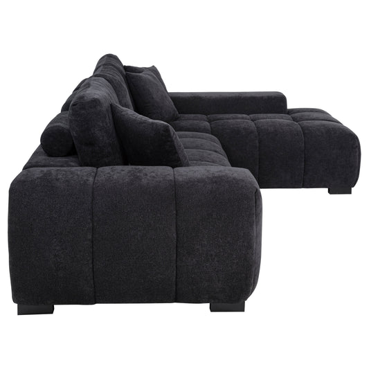 Octavia MCM Upholstered Sectional, Black