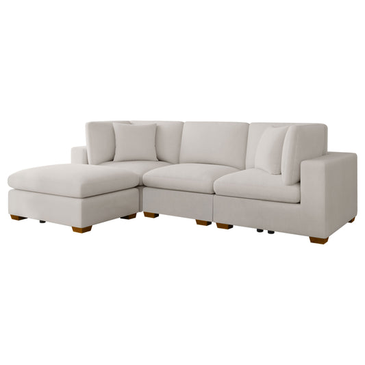 Lakeview 5-piece Upholstered Modular Sectional Sofa, Ivory