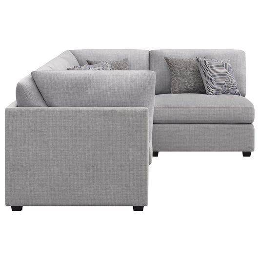 Cambria 5-Piece Light Grey Linen Modular Sectional