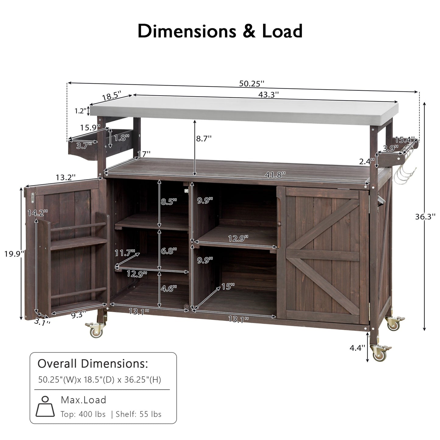 K&k Outdoor Kitchen Island - Brown - detail view 8