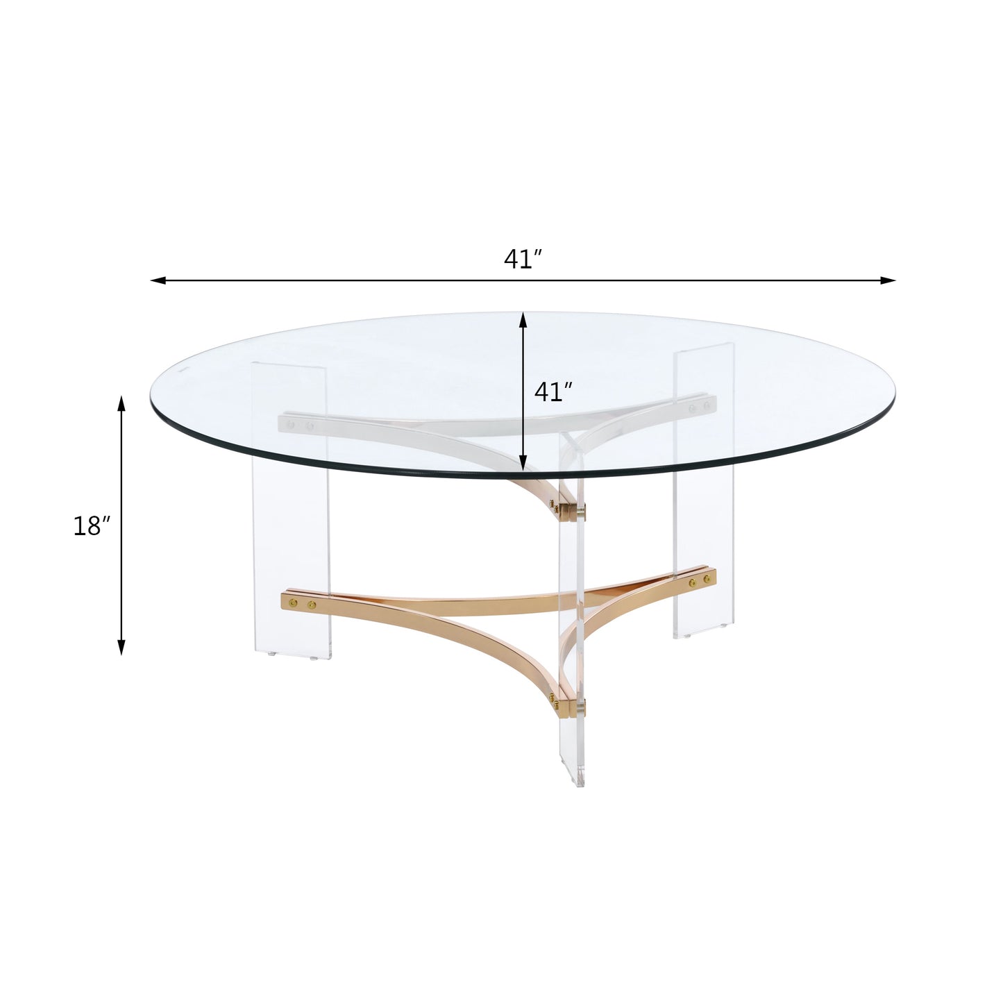 Sosi Glass Top Gold Finish Coffee Table