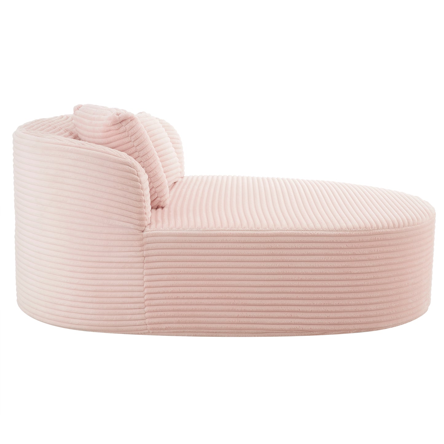 Modern Chaise Lounge Sofa Boneless Couch 51.6' Sofa Bed with Two Supportive Pillows - Pink - detail view 8