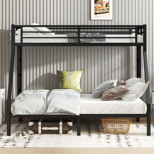 Metal Twin XL over Queen Bunk Bed for Teens and Adults - Black - detail view 2