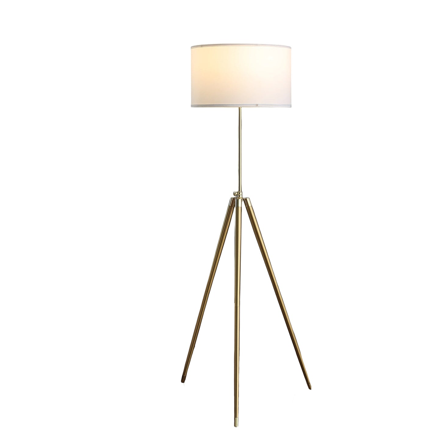 64' - 47'H Adjustable Height Brass/Shiny Gold Modern Tripod Floor Lamp