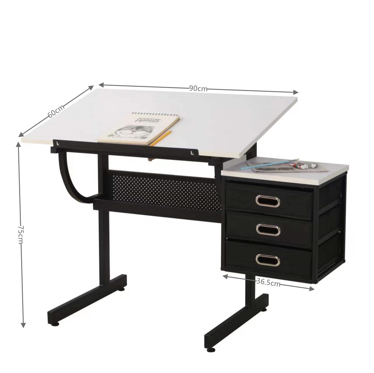 Roran Modern Drafting Table with Stool