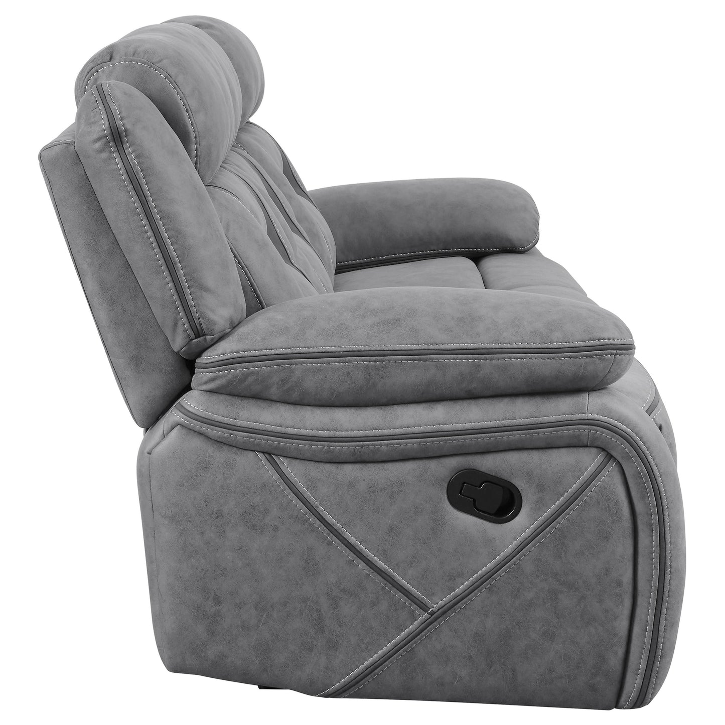 Bruno Plush Gray Faux Suede Reclining Sofa & Loveseat Set