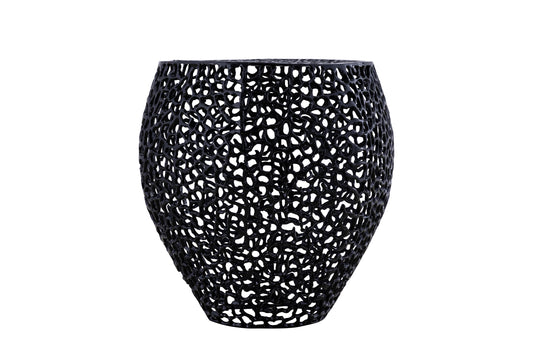 Azriel Aluminum Mesh Side Table, Black