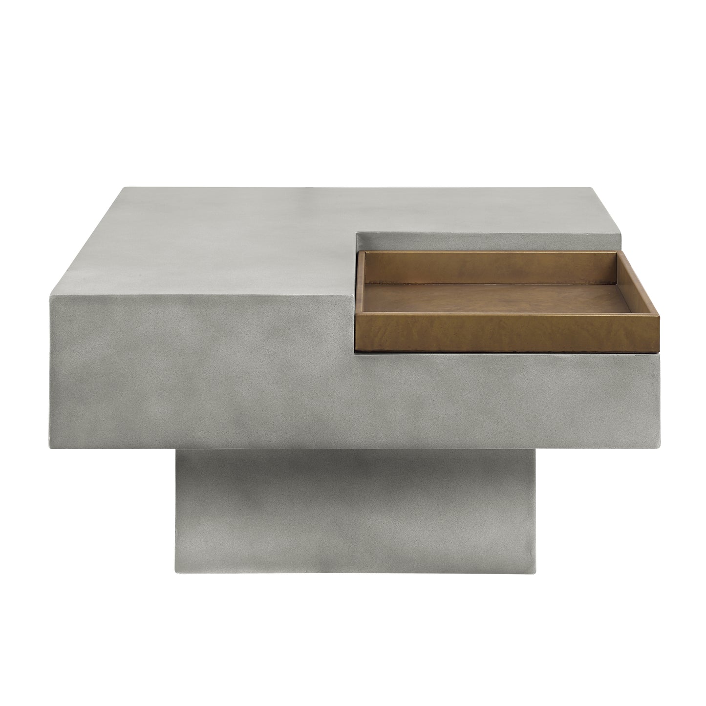 Kailano Weathered Gray Finish Cement Coffee Table
