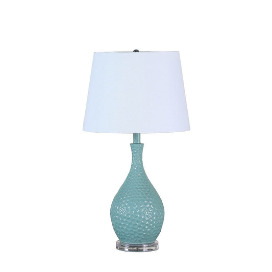 28' Teal Telli Pebble Mid-Century Resin Table Lamp