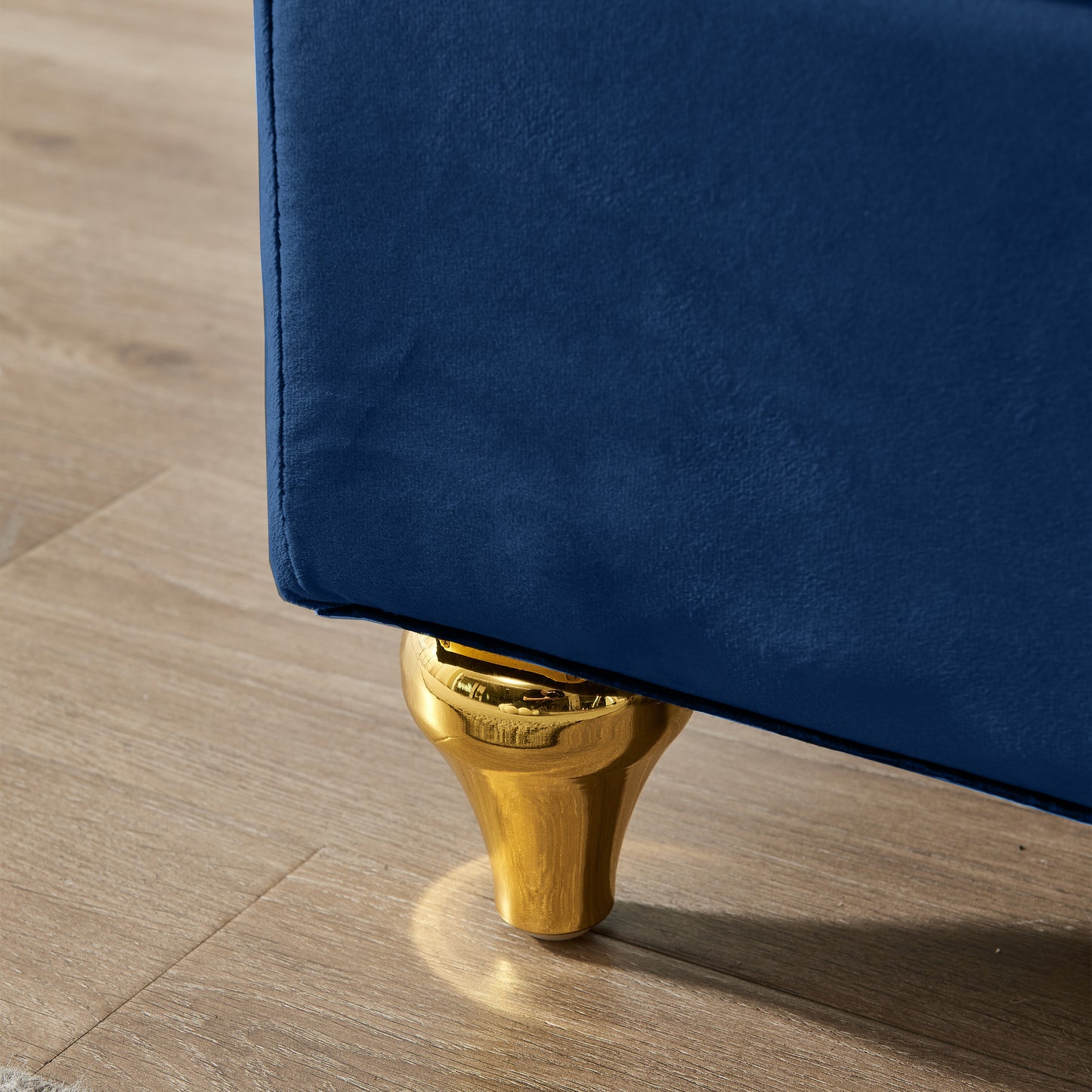 Modern Upholstery Chaise Lounge Chair with Storage Velvet (navy Blue) - detail view 8