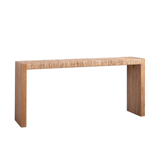 Solara 69” Natural Seagrass Console Table – Handwoven Top with Engineered Wood Frame