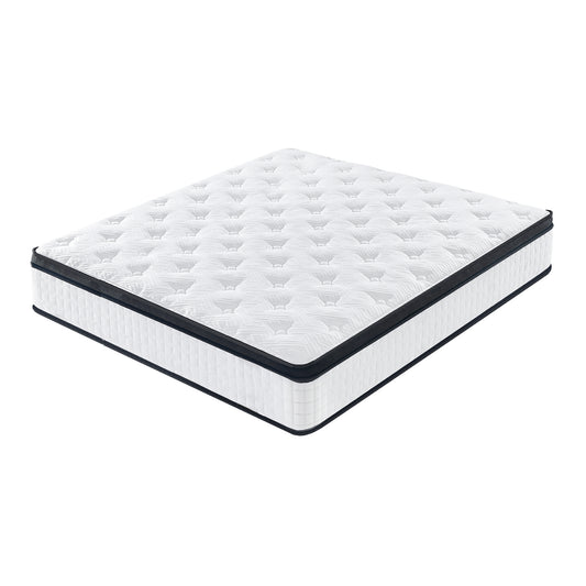12” White & Black Memory Foam Hybrid Full Mattress – Medium Support with Reinforced Edges