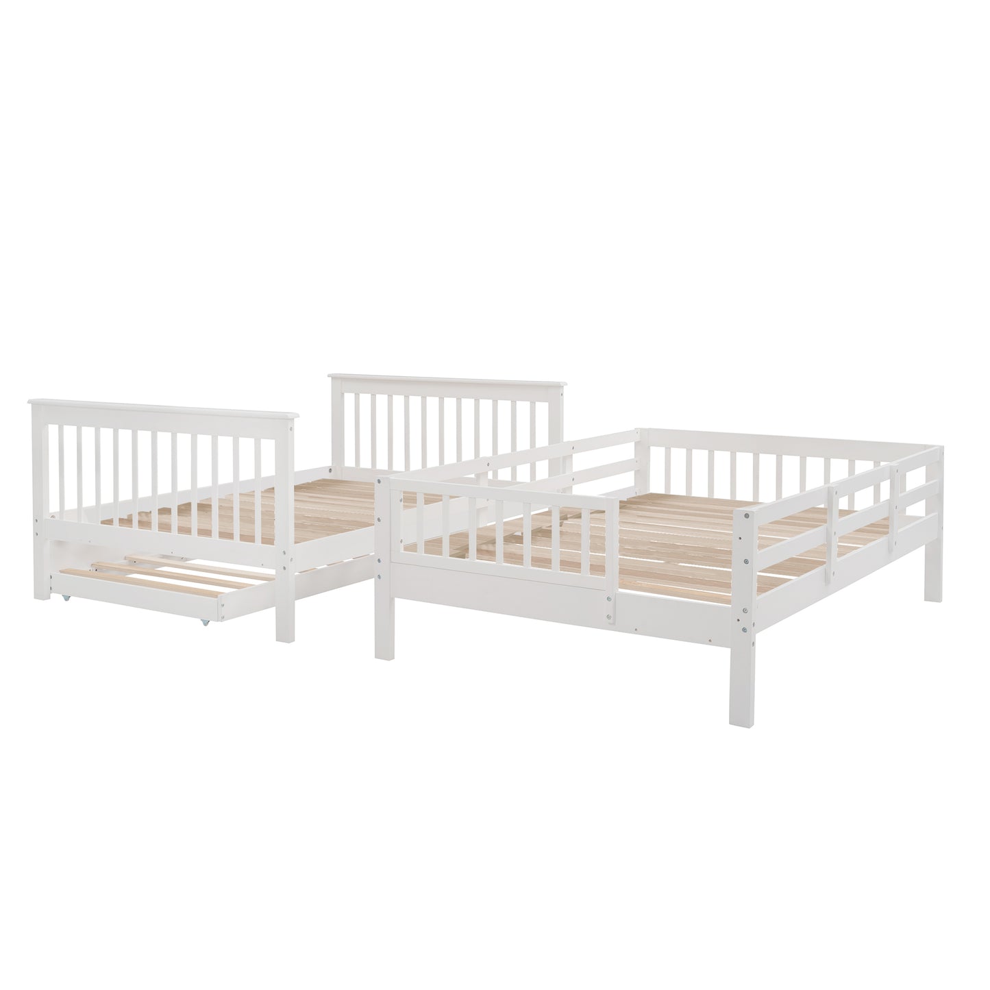 Stairway Full-over-Full Bunk Bed with Twin Size Trundle - White - detail view 8