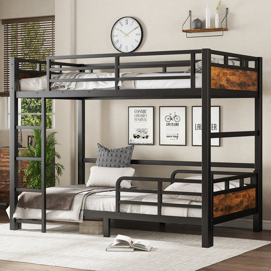 Twin XL over Twin XL Metal Bunk Bed/metal Loft Bed and Metal Platform Beds - Vintage - detail view 2