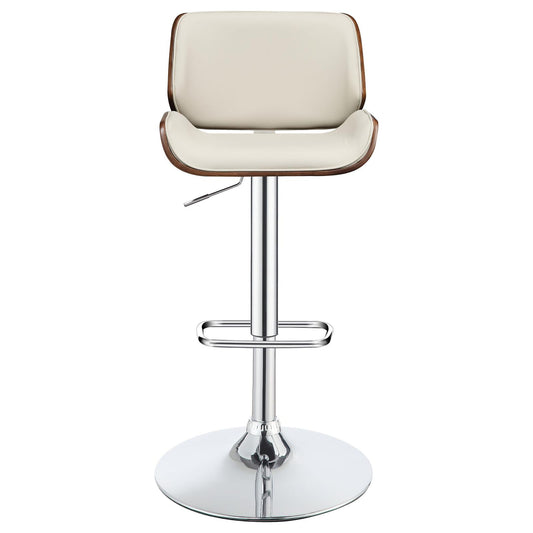 Sable Ecru and Chrome Adjustable Bar Stool Set of 1