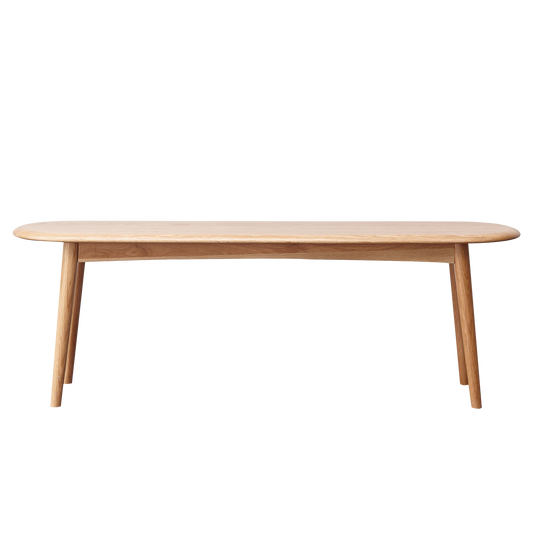 Natural Oak Dining Bench Table Bench with Half-Round Design - primary color shot