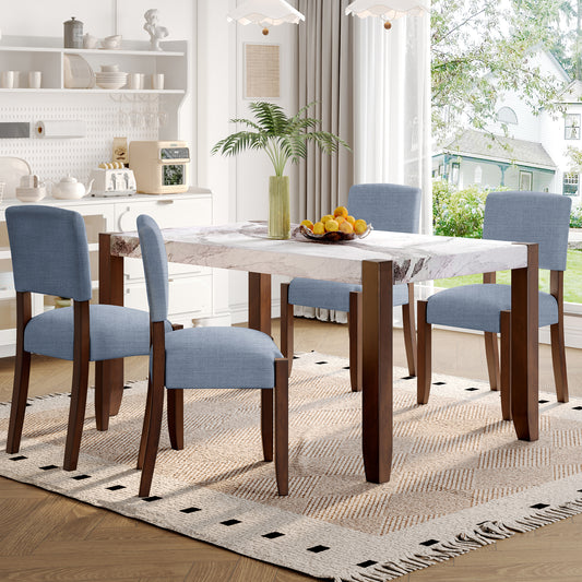 5-Piece Dining Table Set for 4 - Gray,white - detail view 2