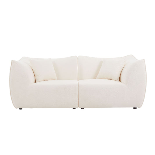 Zulema 79" Modern Deep Seat Upholstered Sofa, Beige