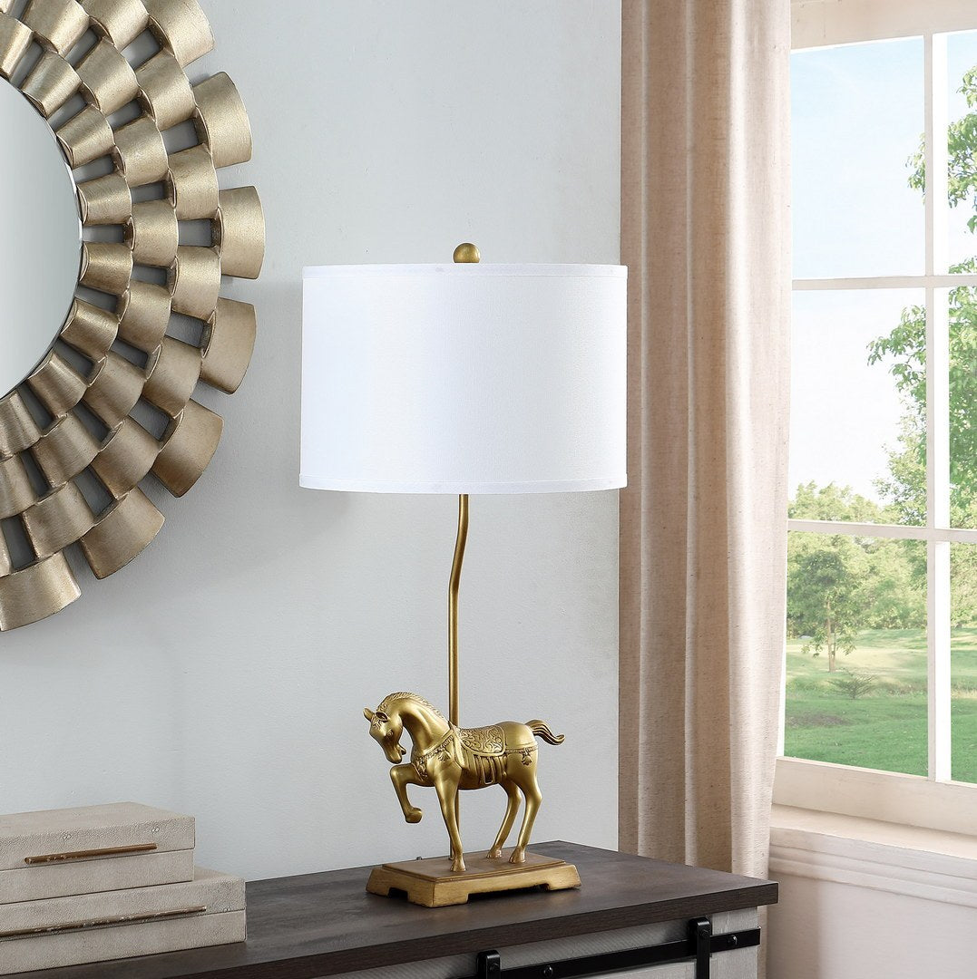 29.5' In Gold Royal Stallion Horse Resin Table Lamp