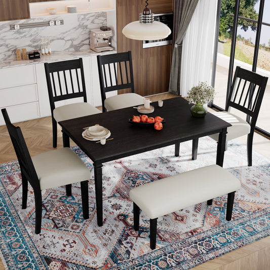 6-Piece Retro Dining Room Set - Grey - detail view 2
