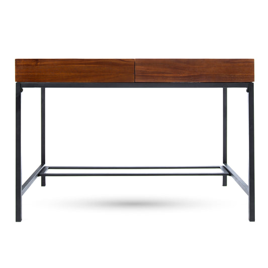 Opal Modern Industrial Writing Desk in Brown Oak