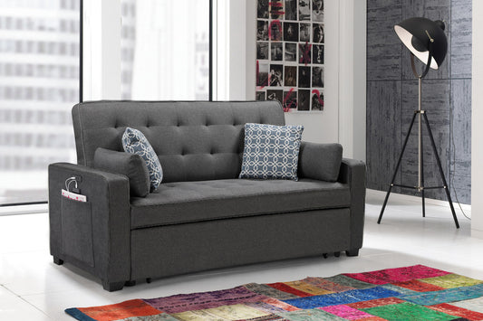 Cody 70" Modern Gray Upholstered Sleeper Sofa