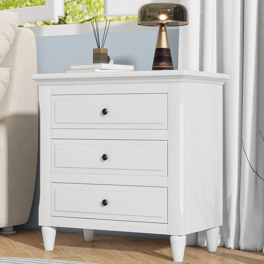 White Glider Nesting Tables with Wood Legs - detail view 2