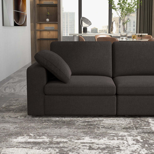 Cecilia Modular Corner Sectional Modern Fabric Sofa Dark Gray Sturdy Design - detail view 2
