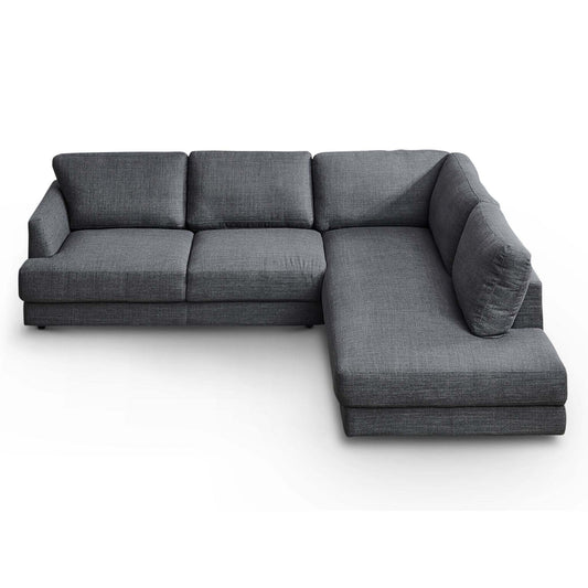 Glander Cozy Sectional Sofa Right Facing in Grey Linen with Solid Wood Frame and Fiber Legs, 89x108 inches - primary color shot