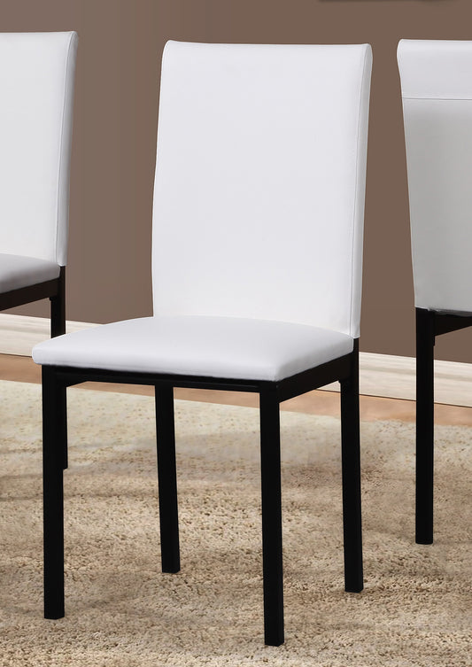 Noyes Faux Leather Seat Metal Frame Dining Chairs, Set of 4, White