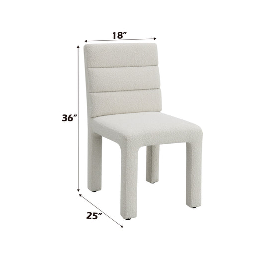 Hettie Beige Boucle Side Chair Set of 2