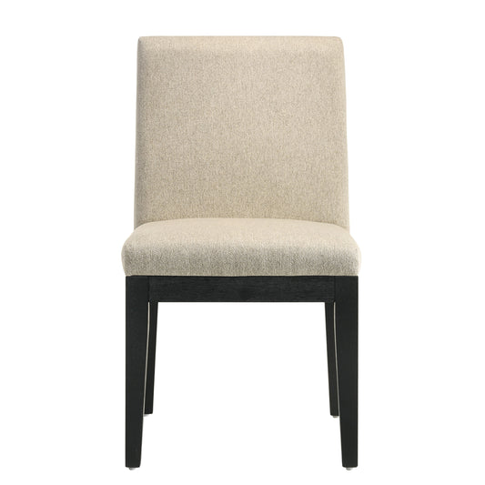 Beige and Black Padded Side Chair Set of 2
